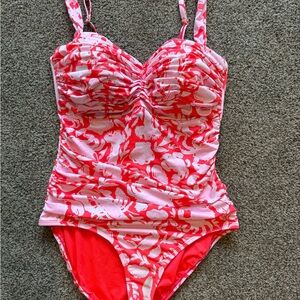Lilly Pulitzer Pink and White One Piece Swimsuit